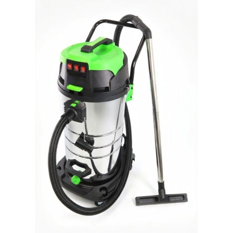 ASPIRADORA INDUSTRIAL SECO Y HUMEDO 3600 W TRIPLE MOTOR ACERO INOX. 100 L