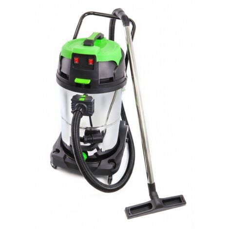 Aspiradora industrial seco y humedo 2400 w doble motor acero inox. 70 Litros