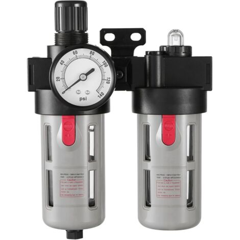 FILTRO DE AIRE REGULADOR 150 ML, 1/2" FILTRO COMPRESOR AIRE. Regulador de presion con manometro para separar agua y humedad