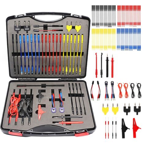 Kit de cables para multimetro con puntas de prueba, pinzas, enchufes y comprobadores, 92 piezas
