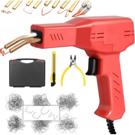 Soldador de plasticos con grapas calientes (hot-stapler) para reparar plasticos, 4 tipos de grapas