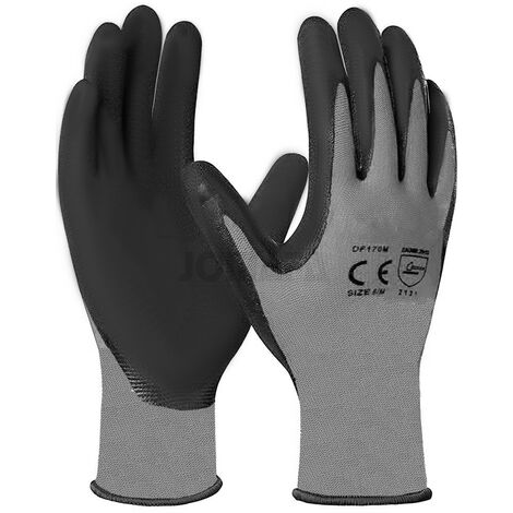 Guantes de trabajo Poliester + Poliuretano reutilizables. Talla L