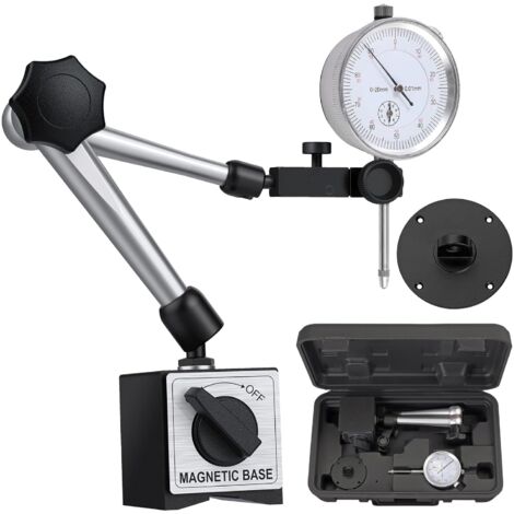 Reloj Comparador Con Base Imantada Para Comprobacion De Nivelado con brazos ajustables 360 grados, version 2