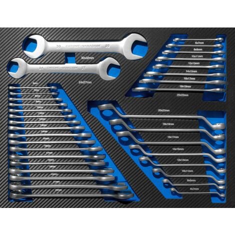 Carro de taller 7 cajones con herramienta, 6 MODULOS EVA AZUL