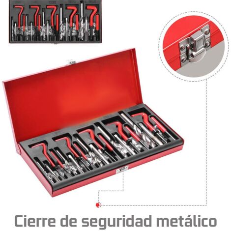 Juego de Reparación de Roscas, Kit Helicoil M5 M6 M8 M10 M12, 131 piezas  ROSCAS DAÑADOS HELICOIDALES HELICOIL Dientes PASADOS DE Tuerca