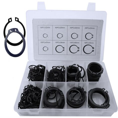 Surtido de arandelas CIRCLIP SEEGER de seguridad externo, 250 unidades