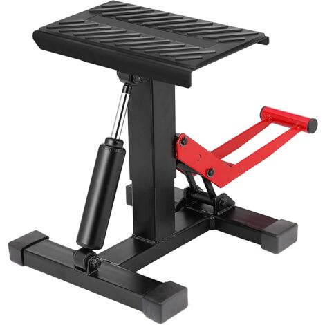 Caballete Tipo Soporte Elevador de Motocross con sistema hidraulico, para Enduro y Moto de Campo. Plataforma Tipo Peana Universal para Reparación y Estacionamiento, 150KG