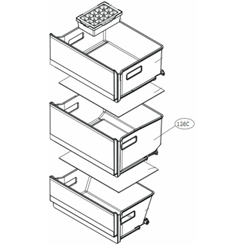 Sparefixd Cassetto Frigo E Congelatore Altezza 180 Mm – Sostitutivo Per Lamona HDAHJA6855, HJA6014, HJA6015, HJA6855, HJA6856