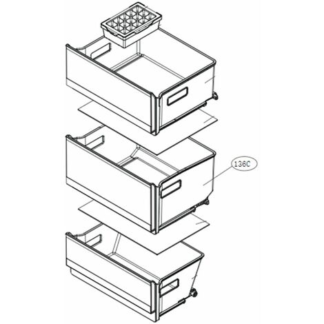 Cassetto Congelatore Intermedio Per Frigorifero Liebherr – Codice 9791358, Dimensioni 452x409x183 Mm, Ricambio Originale