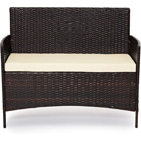Evre Rattan Outdoor Garden Madrid Furniture Set Conservatory Patio Lounge Brown With Cover - Evre Rattan Outdoor Garden Madrid Furniture Set Conservatory Patio Lounge