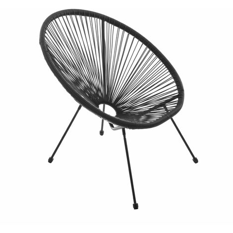 Evre Goa Acapulco Styled Garden Furniture Set Bistro Patio Indoor Outdoor Black
