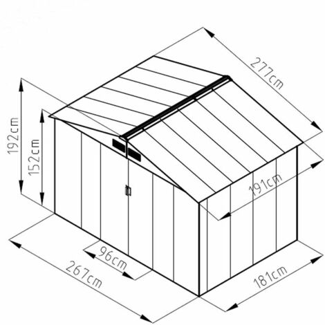Evre XXL Garden Shed Outdoor Storage Patio With Lockable Door Strong Structure Dark Grey (1/2)