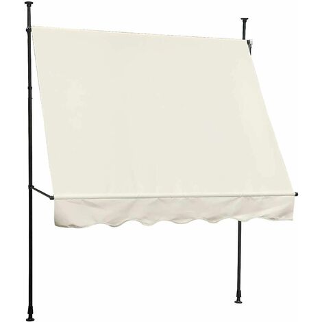 EVRE Manual Clamp Awning Waterproof UV-Resistant Balcony Patio Privacy (Beige, 300x120cm)