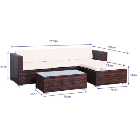 Outdoor California Rattan Garden Furniture Set Modular Set Patio