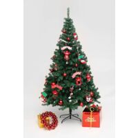 EVRE Artificial Christmas Green Tree with Strong Metal Stand 6ft