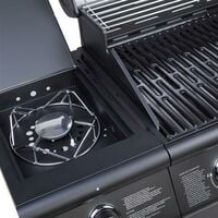 CosmoGrill 6+1 Pro Gas Burner Grill Barbecue Incl. Side Burner With Cover - Black