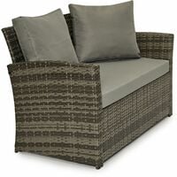 Evre Rattan Garden Furniture Weave Wicker Sofa Set Conservatory Set Grey Roma - Grey