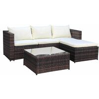 Evre Outdoor Rattan Garden Furniture Set Malaga Conservatory Patio Sofa coffee table Brown with cover
