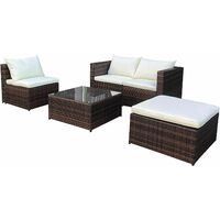 Evre Outdoor Rattan Garden Furniture Set Malaga Conservatory Patio Sofa coffee table Brown with cover