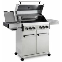 CosmoGrill Barbecue 4+2 Platinum Stainless Steel Gas Grill BBQ (Silver With Cover)