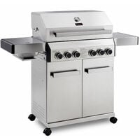 CosmoGrill Barbecue 4+2 Platinum Stainless Steel Gas Grill BBQ (Silver)