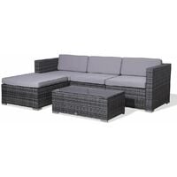 EVRE Rattan Outdoor Garden Furniture Set California Sofa Set with Coffee Table (Grey)
