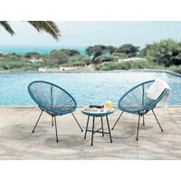 Evre Goa Acapulco Styled Garden Furniture Set Bistro Patio Indoor Outdoor Teal