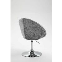 Evre Velvet Texture Round Height Adjustable Lounge Office Bar Swivel Chair With Backrest (Silver)