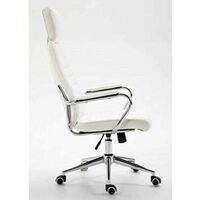 Evre High-Back Executive Faux Leather Swivel Office/Computer Desk Chair (White)