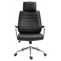 Evre High-Back Executive Faux Leather Swivel Office/Computer Desk Chair (Black)