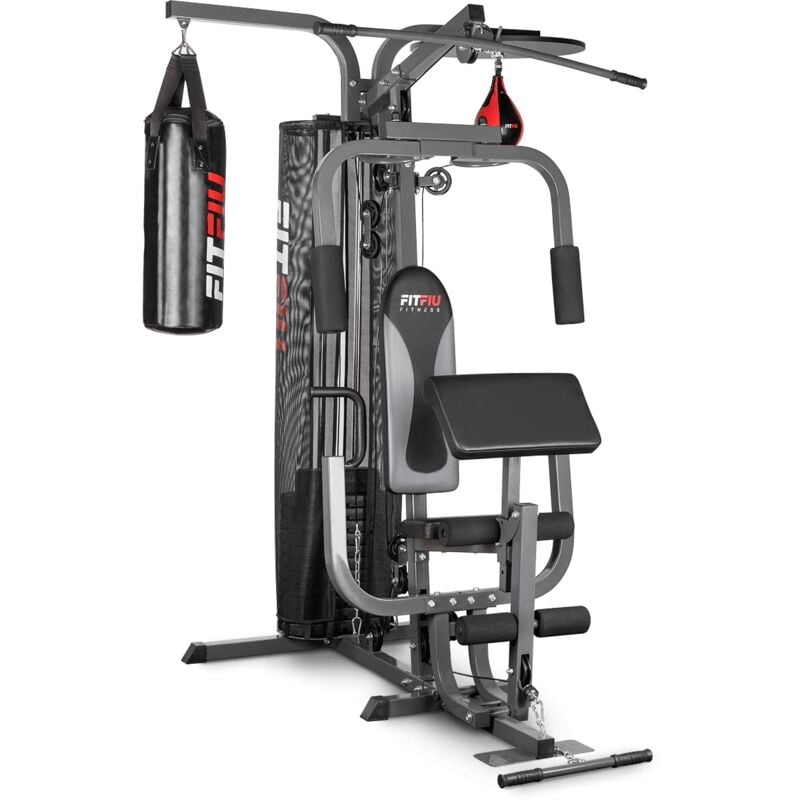 Fitfiu Fitness Gym300 de para entrenamiento completo gimnasio con saco y bola boxeo maquina musculacion multiestacion pesas casa. estacion aumentar tonificar musculatura