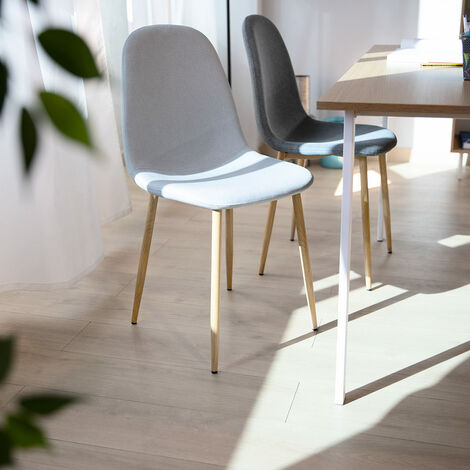 Pack 2 sillas nordicas comedor tapizadas salon cocina dormitorio Gris  Marengo