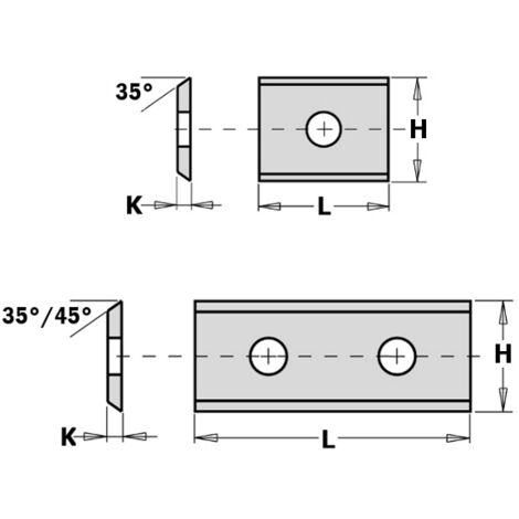 790.300.03 COUTEAU HW-SMG (2 COUPANTS 35°) 30X12X1,5
