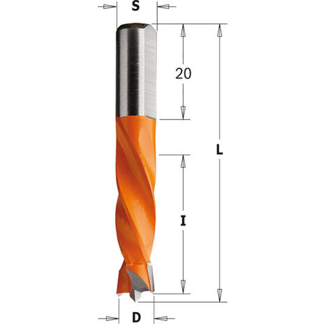 CMT 306.050.11 Perceuse aveugle pour Perceuse hw d=5x55.5 s=8x20 DX, Orange