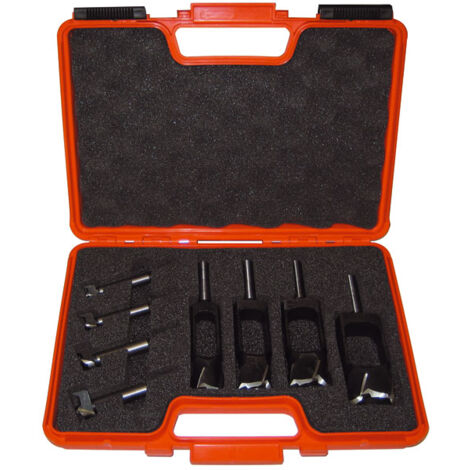 CMT – Jeu de 8 forets pour charnières SP – Diamètres 8-10-12-15 mm – Queue cylindrique 10 et 12,7 mm – Pour bois tendre et dur (1/4)