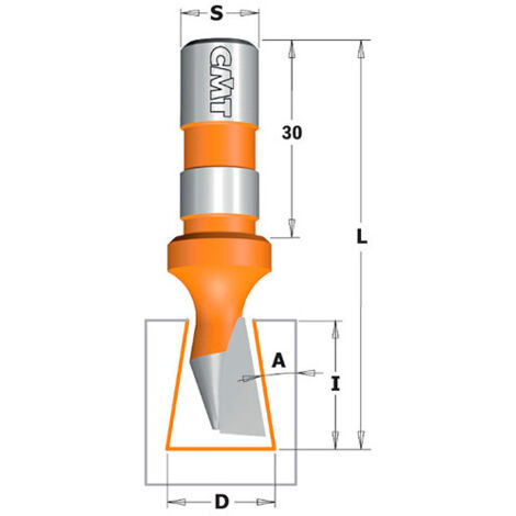 Fraise à Coupe Droite CMT Orange Tools - 12mm, 8x20x67, Plaquettes Réversibles (651.081.11)