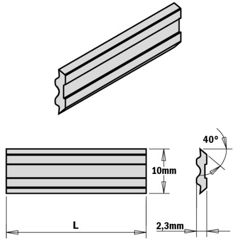 795.100.10 JEU DE 2 COUTEAUX DE RABOTAGE POUR SYSTEMES ''TERSA'' 100X10X2,3 HPS