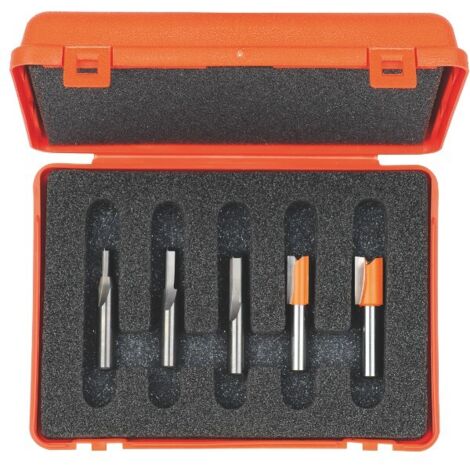 CMT – Coffret de 5 fraises à défoncer – Fraises en carbure de tungstène – Pour bois dur – Coupe nette sans éclat