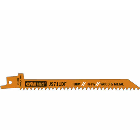 JS711DF-5 5 LAMES DE SCIES SABRES EN BIMeTAL POUR BOIS/MeTAUX 150X4,3X6TPI (1/4)