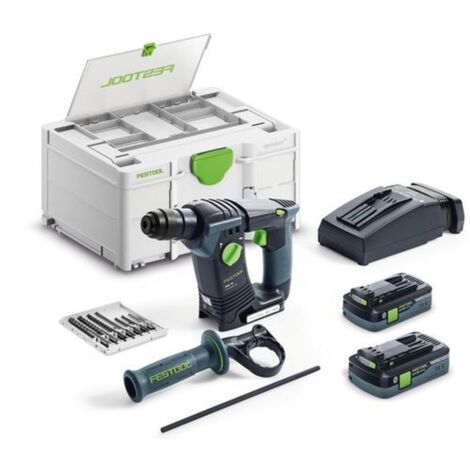 Festool – Perforateur sans fil 18V avec 2 batteries 4,0Ah – Moteur EC-TEC – Force de frappe 1,8J – Perçage béton jusqu'à 18mm – Poids léger 1,9kg (1/8)