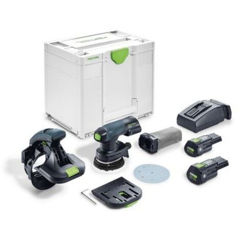 Festool – Ponceuse girafe sans fil 18V avec 2 batteries 3,0Ah – Ø plateau 125mm – Vitesse 6000-10000 min⁻¹ – Pour ponçage de chants en bois – 577697 (1/10)
