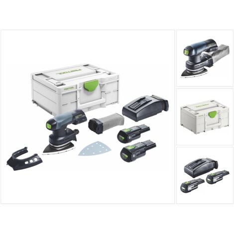 Festool – Ponceuse orbitale Delta sans fil 18V – Moteur Brushless – 2 batteries 3.0Ah – Aspiration intégrée pour environnement propre (1/10)