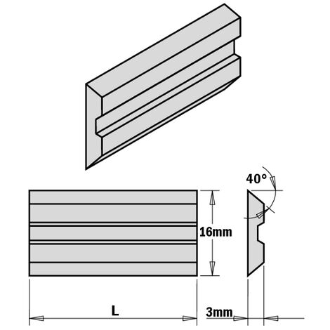 795.190.16 JUEGO DE 2 CUCHILLAS ''SISTEMA CENTROLOCK'' 190X16X3MM HPS