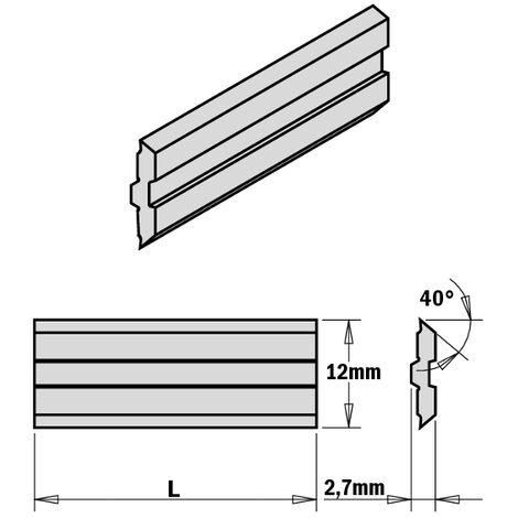 795.630.12 JUEGO DE 2 CUCHILLAS CENTROSTAR/FIX, QUICKFIX 630X12X2.7MM HPS