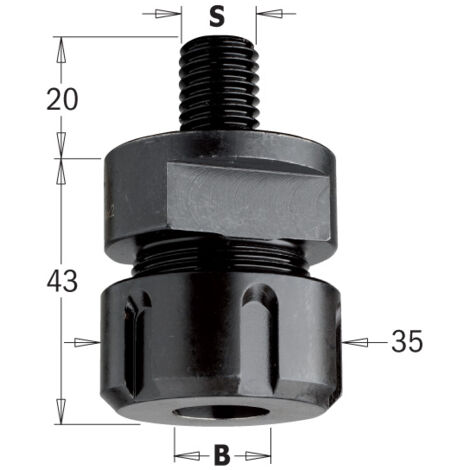 796.162.00 MANDRIL PORTAFRESAS M16X2 X PINZAS ER20-STD