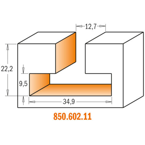 950.602.11 FRESA PARA CERRADURAS HW S=12 D=34.9 D=12.7 I=22.2 (1/5)