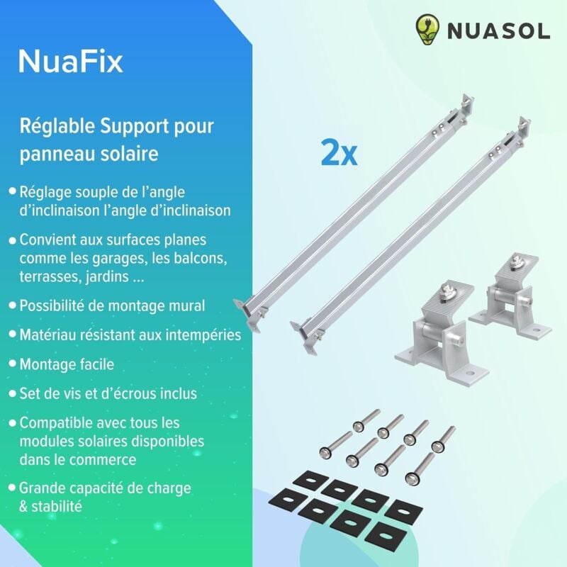 NuaSol Lot de 2 supports de fixation pour centrale électrique de