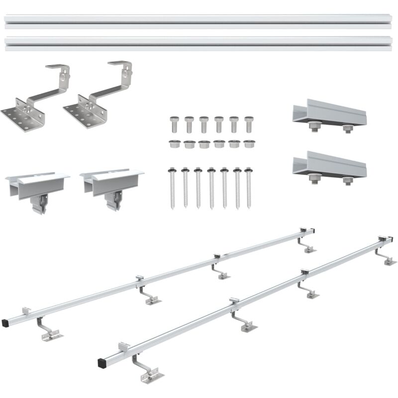 Zavixa Kit Montage Solaire Toit Tuiles 6pcs - Fixation Panneaux Solaires 2 Modules 30/35mm Toit Plat