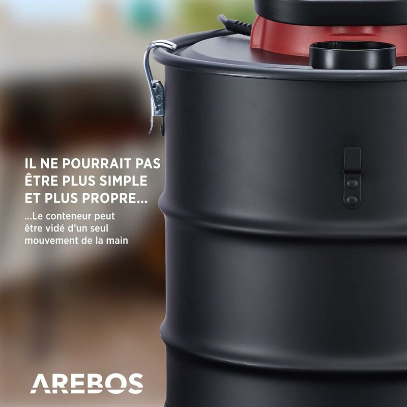 AREBOS Aspirateur à Cendres Premium 20 L Aspirateur Cheminée avec Filtre  HEPA 4260627424962