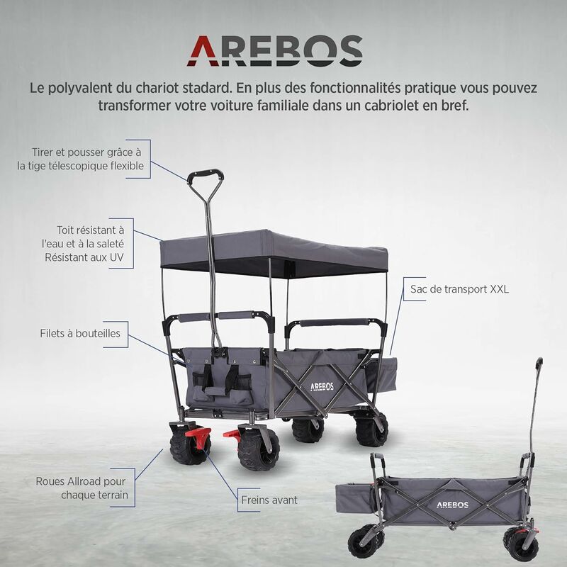 Arebos Pliable, Chariot à Plate-Forme
